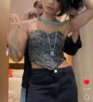 Calça Jeans Denim Preta Cintura Alta Corte Reto – Foto 2