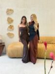 Vestido Longo Preto e Marrom