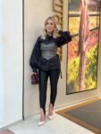 Calça Jeans Denim Preta Cintura Alta Corte Reto – Foto 2