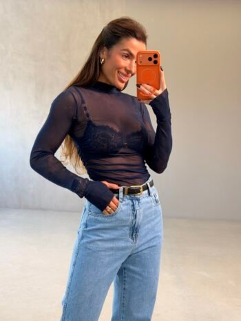 Body em Tule Manga longa Luiza