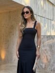 Vestido Riviera Midi Sereia Preto