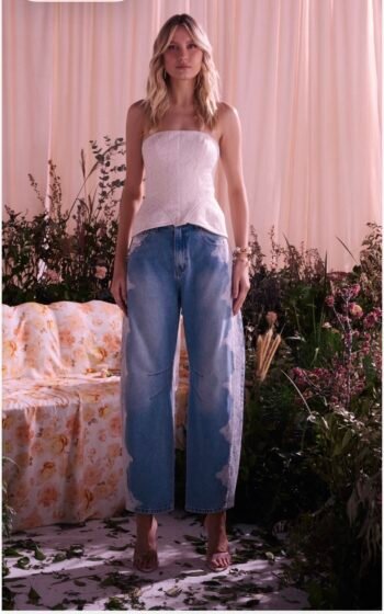 Calça Jeans Com Renda