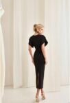 Vestido Midi Manga Asa Preto