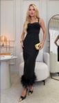 Vestido Midi Plumas na Barra