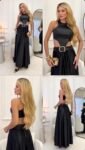 Vestido Longo Preto Cut Out Date Night