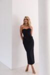 Vestido Bordado Corset Pleplum E Saia Midi