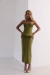 Conjunto Midi Peplum Verde Oliva