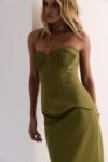 Conjunto Midi Peplum Verde Oliva