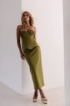 Conjunto Midi Peplum Verde Oliva