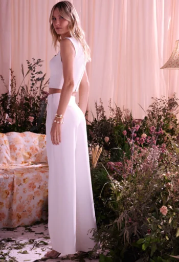 Conjunto Feminino Cropped Decote Princesa Calça - Foto 2