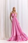 Vestido Longo Rosa decote franzido (cópia)