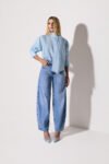 Camisa Tricoline Listra Azul