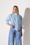 Camisa Tricoline Listra Azul