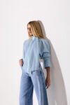 Camisa Tricoline Listra Azul