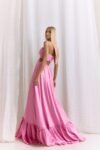 Vestido Longo Rosa decote franzido (cópia)