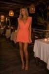 Vestido Curto Chiffon Babados – Laranja Skazi