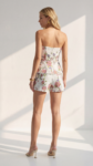 Corset Bordado Rosa Dahlia Floral