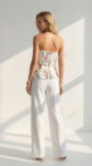 Corset Bordado Rosa Dahlia Floral