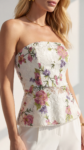 Corset Bordado Rosa Dahlia Floral