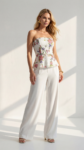 Corset Bordado Rosa Dahlia Floral