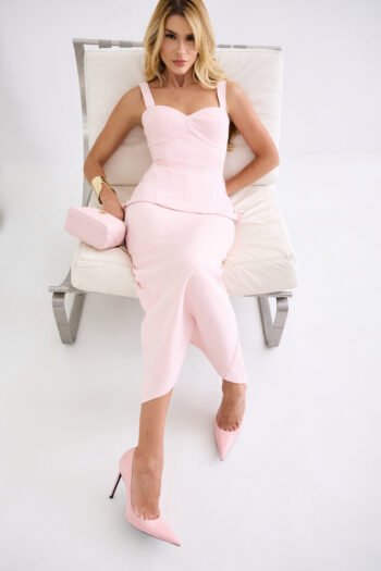 Conjunto Couture Girl Bordado em Crepe Rosa Candy - Foto 2