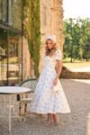 Vestido Midi Brise de Cernay Laise Floral Off White
