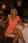 Vestido Curto Chiffon Babados – Laranja Skazi