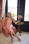 Vestido Contour Midi Ajustado de Crepe Alfaiataria Rosé