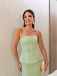 Conjunto Corset Estruturado e Saia Midi em Jacquard