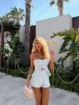 Vestido em Tule Estampado com Corset e Saia Assimétrica (cópia)