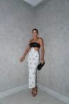 Vestido Midi Justo Com Busto Em Couro Sintético Moonlight