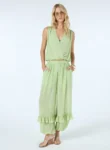 Conjunto Chiffon Blusa E Calça – Verde Matcha