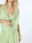 Conjunto Chiffon Blusa E Calça – Verde Matcha