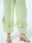 Conjunto Chiffon Blusa E Calça – Verde Matcha