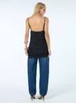 Vestido Curto Bordado Paetês – Preto