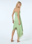 Vestido Midi Aplicação Renda – Verde Matcha