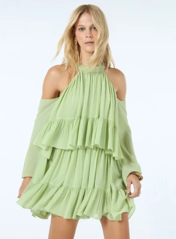 Vestido Curto Aplicação Renda - Verde Matcha - Foto 2