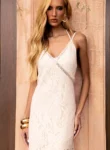 Vestido Maxi Midi Renda – Bege