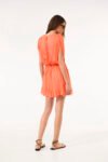 Vestido Curto Chiffon Babados – Laranja Skazi