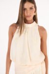Conjunto Blusa E Calça Aladim Bordado – Champagne Skazi