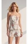 Corset Bordado Rosa Dahlia Floral