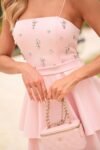 Vestido Chantilly Midi Acinturado de Crepe Alfaiataria Rosa Candy