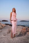 Vestido Midi Peplum Rosa
