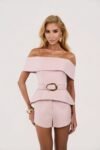 Conjunto 3 Peças em Crepe Alfaiataria Rose