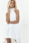 Vestido Plissado Mullet Plumas Off