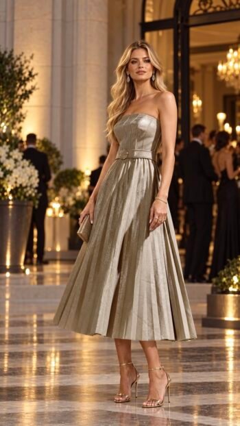 Vestido Midi Couro Tomara Que Caia Cinza