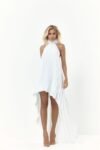 Vestido Plissado Mullet Plumas Off