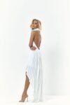 Vestido Plissado Mullet Plumas Off