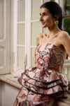 Conjunto Jacquard Blusa Peplum e Saia Midi