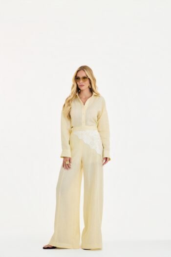 Conjunto Layla Calça e Camisa Amarelo